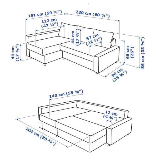 IKEA FRIHETEN Corner Sofa bed Hyllie Furniture Urban Sales